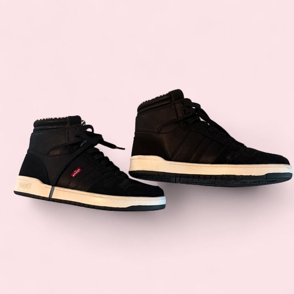 Levi's 521 BB Hi Perf UL Black High Top Sneakers Women's Size 7 Zebra Lining